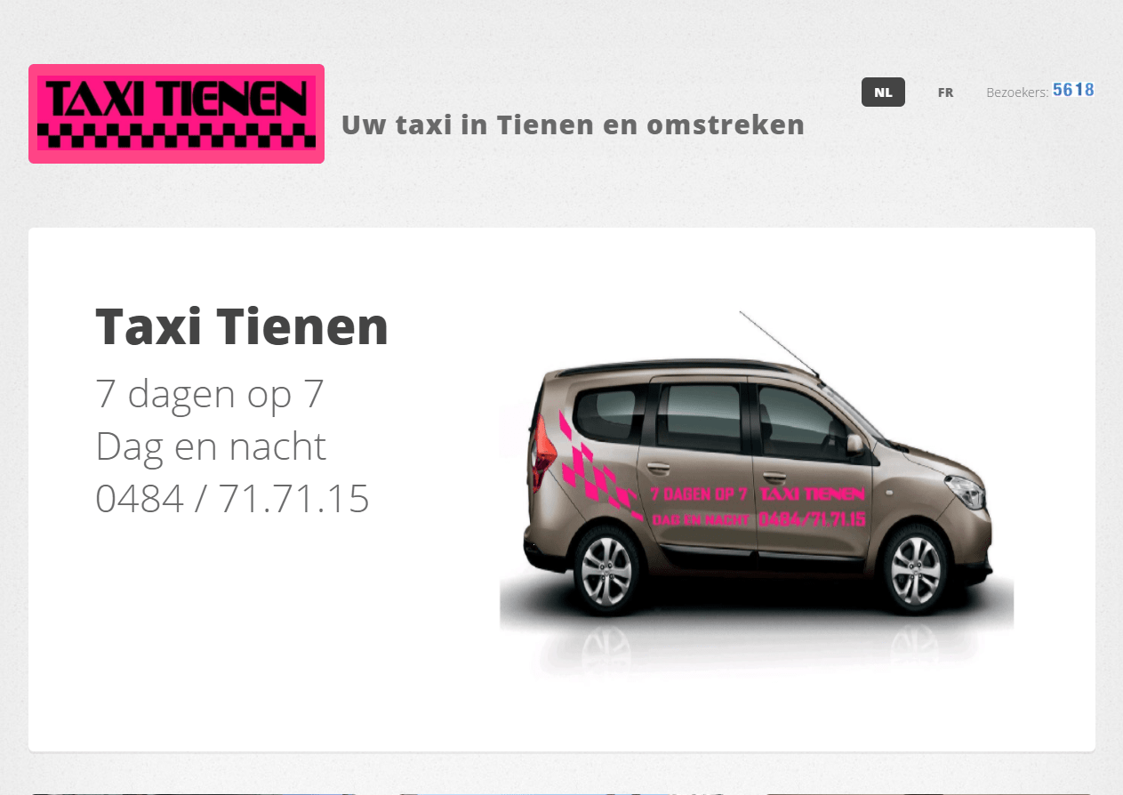 Website Taxi Tienen: www.taxitienen.com